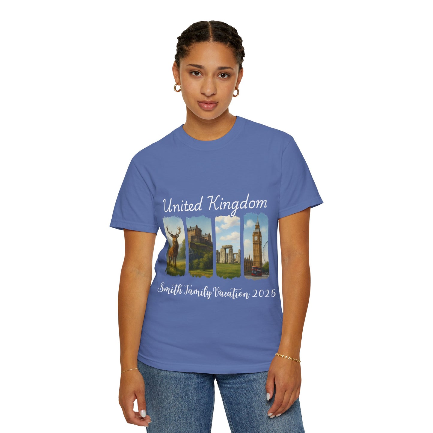 United Kingdom Family Vacation Shirt 2025 – Custom Scenic UK T-Shirt with Landmarks, Personalized Travel Souvenir Tee