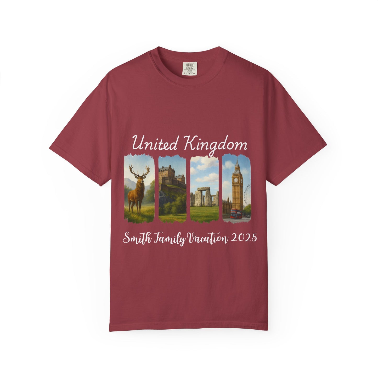 United Kingdom Family Vacation Shirt 2025 – Custom Scenic UK T-Shirt with Landmarks, Personalized Travel Souvenir Tee