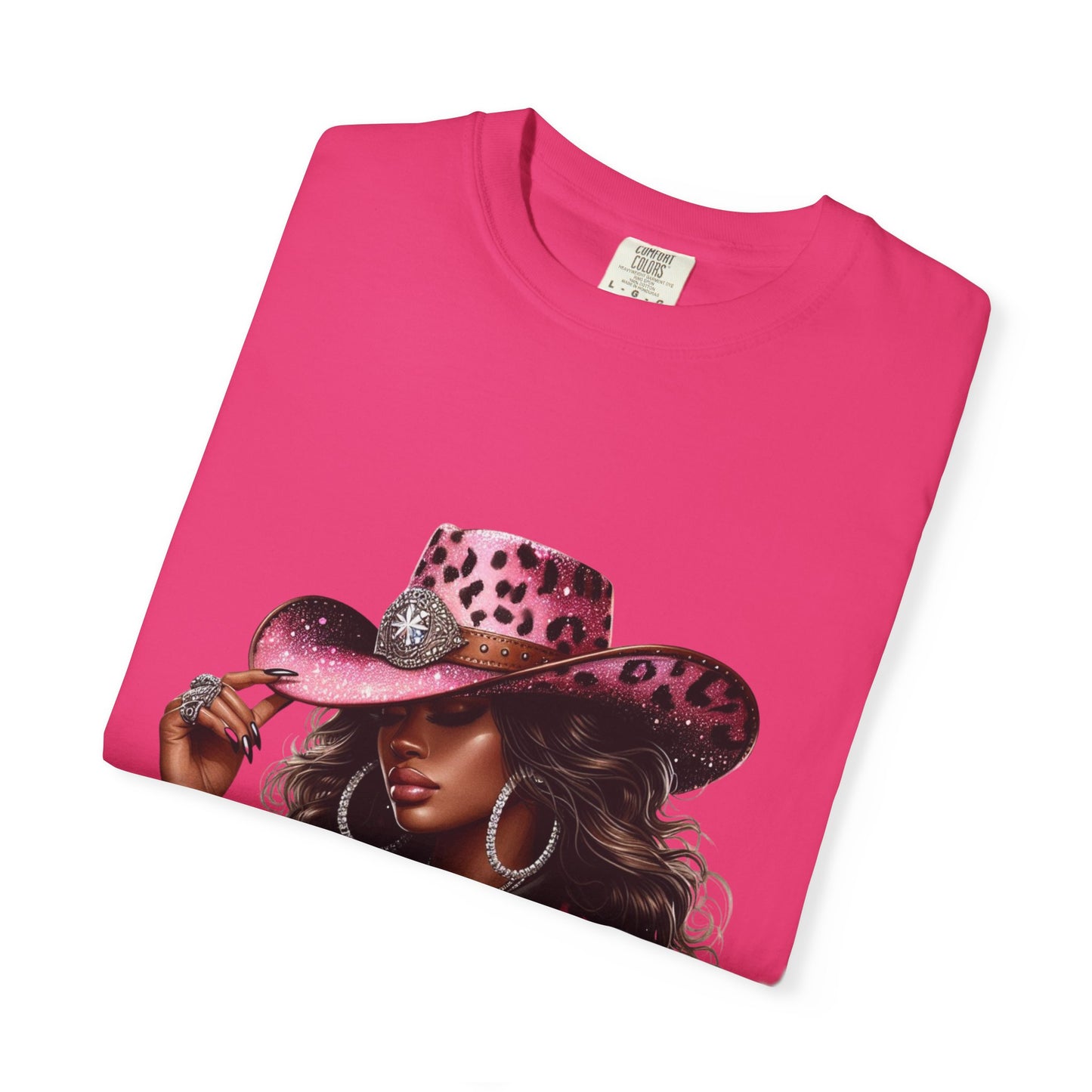 Pink Leopard Cowgirl T-Shirt – “Boots On The Ground” – Western Graphic Tee for Women