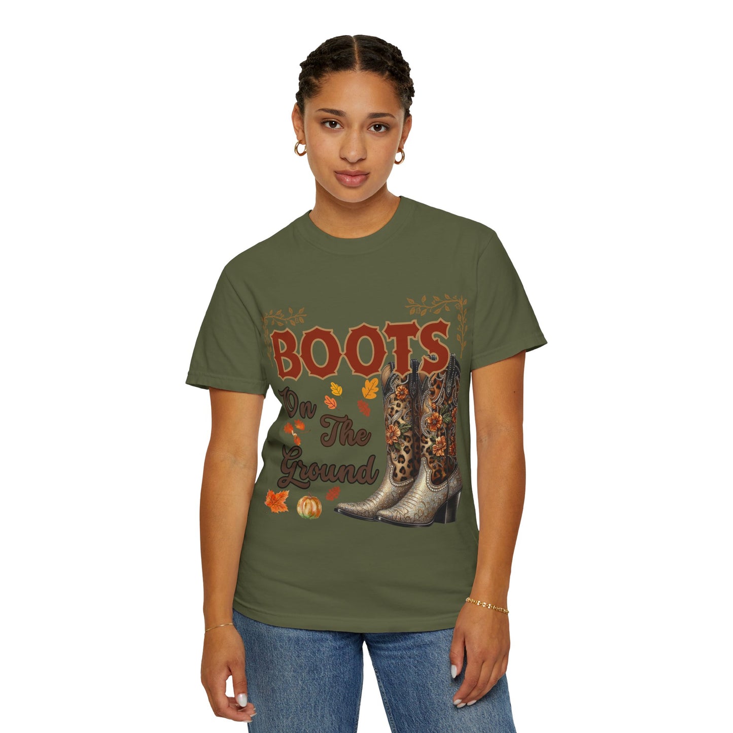 Boots On The Ground Fall Cowgirl T-Shirt – Western Autumn Shirt for Women