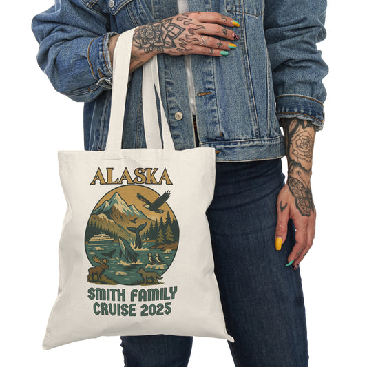 Personalized Alaska Adventure Tote Bag, Family Cruise Bag, Customized Eco-Friendly Shopping Tote, Nature Lovers Gift, Travel Companion
