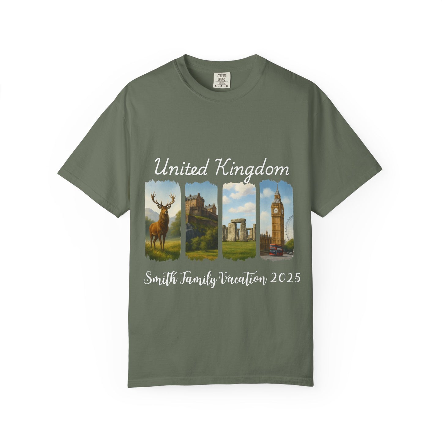 United Kingdom Family Vacation Shirt 2025 – Custom Scenic UK T-Shirt with Landmarks, Personalized Travel Souvenir Tee