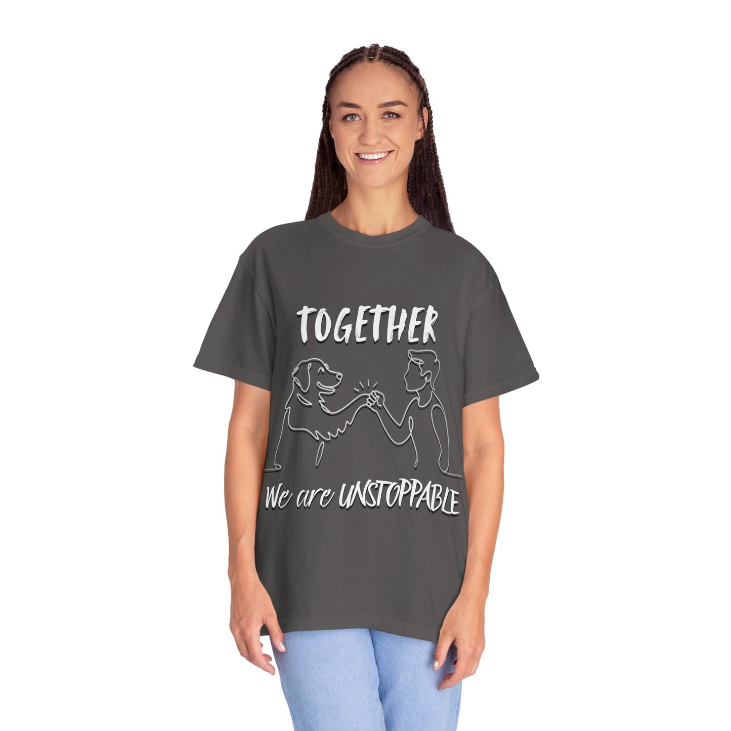 Unisex Dog Lover's T-Shirt, Together We are Unstoppable Shirt, Pet Owner Gift, Animal Rights Tee, Casual Everyday Wear