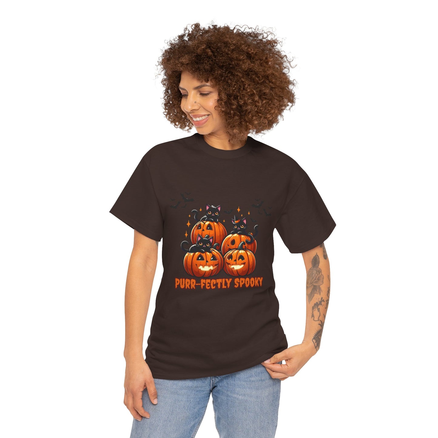 Purr-fectly Spooky Cat Tee: Adorable Halloween Shirt for Cat Lovers