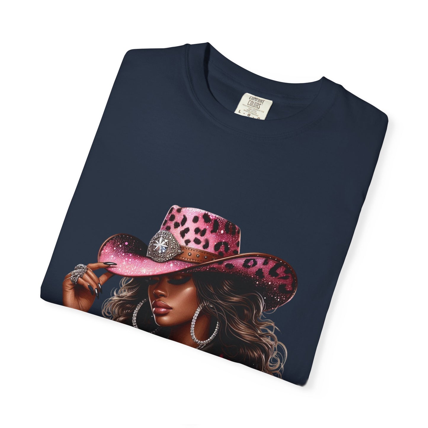 Pink Leopard Cowgirl T-Shirt – “Boots On The Ground” – Western Graphic Tee for Women
