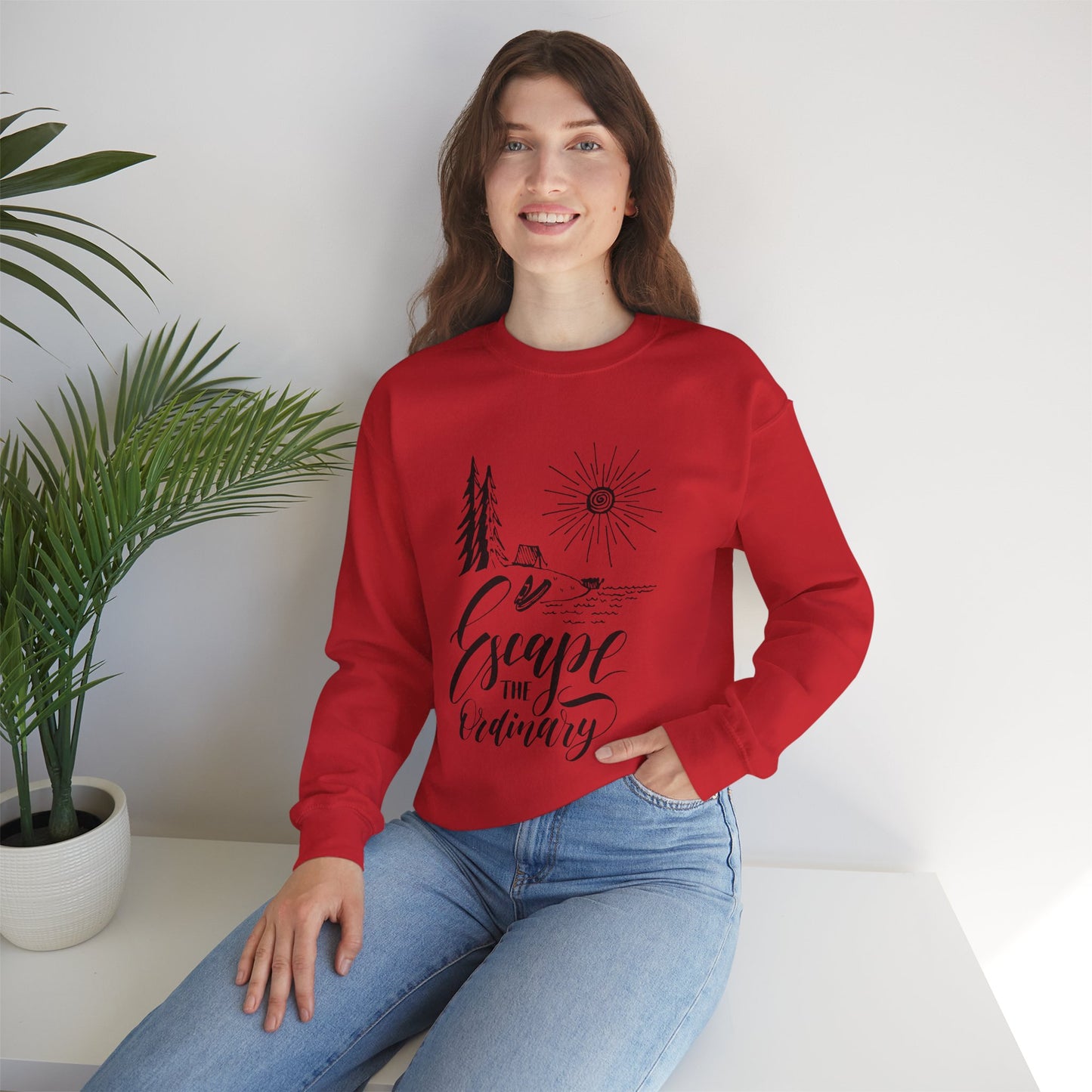 Escape the Ordinary Sweatshirt | Cozy Unisex Adventure Pullover | Camping, Hiking & Outdoors Graphic Crewneck