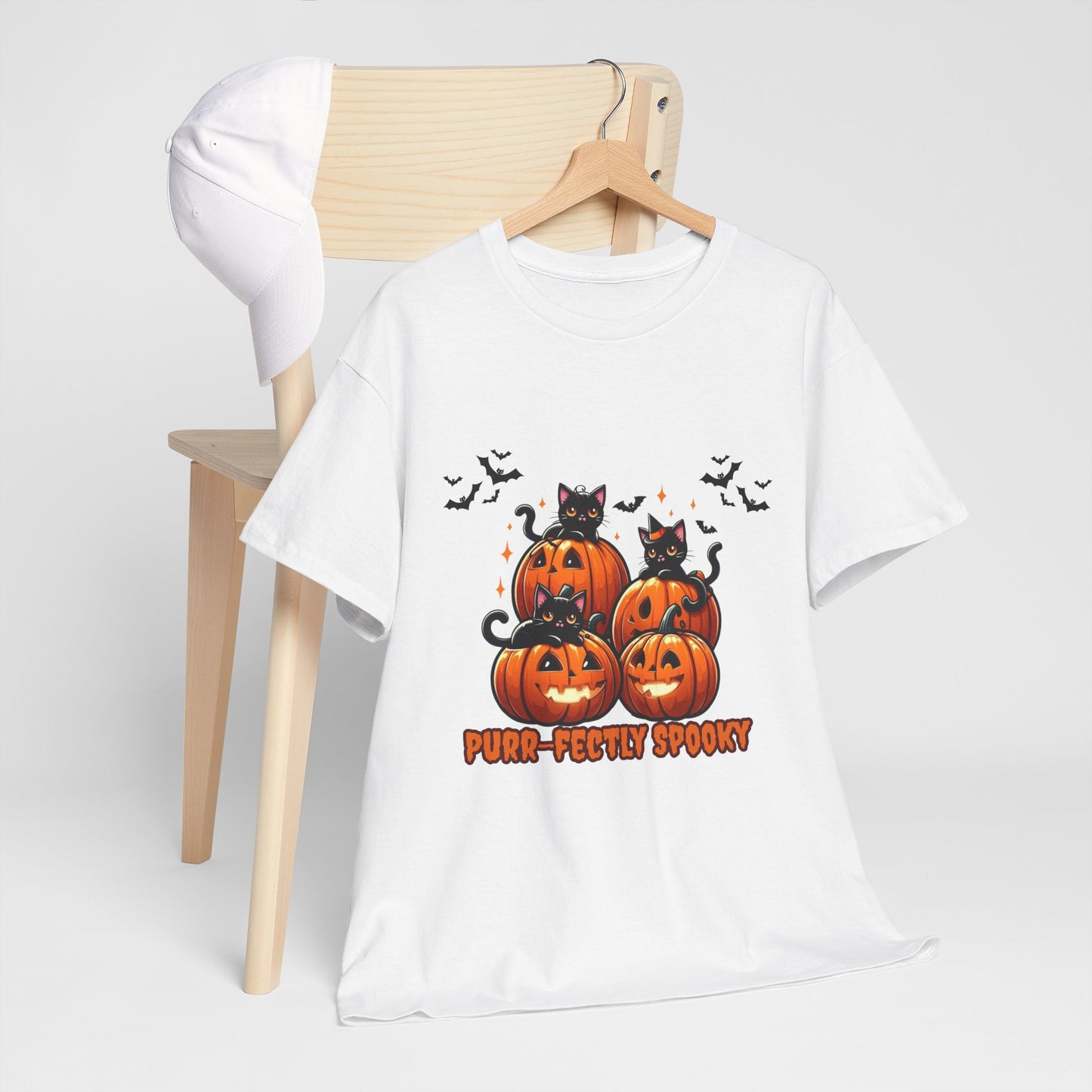 Purr-fectly Spooky Cat Tee: Adorable Halloween Shirt for Cat Lovers