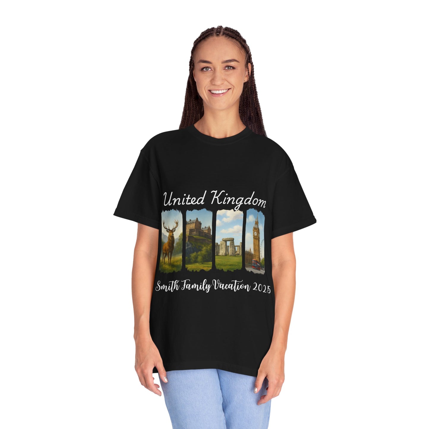 United Kingdom Family Vacation Shirt 2025 – Custom Scenic UK T-Shirt with Landmarks, Personalized Travel Souvenir Tee