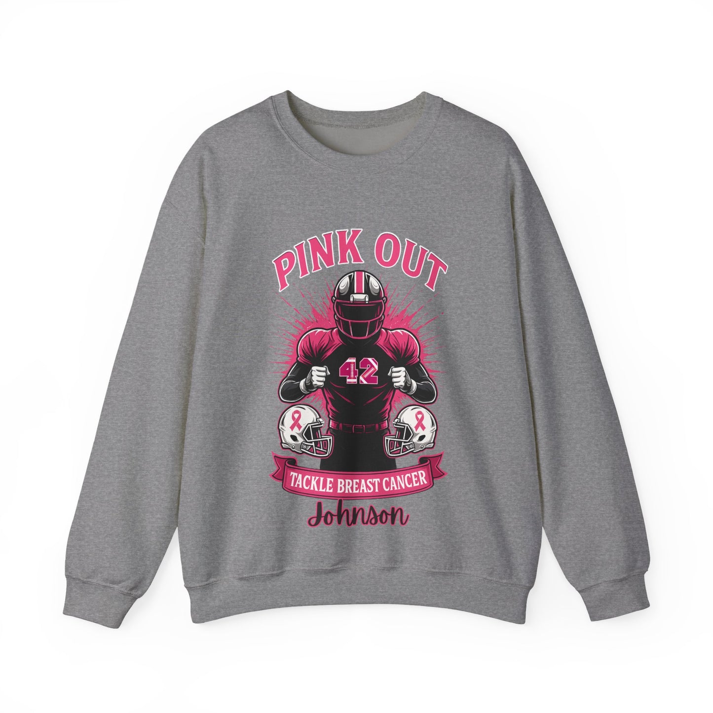 Personalized Pink Out Football Sweatshirt | Custom Breast Cancer Awareness Pullover