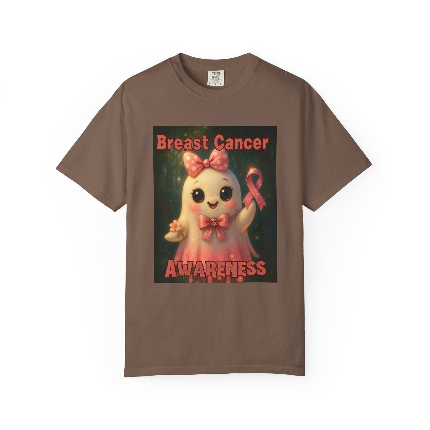 Breast Cancer Awareness Unisex T-Shirt - Cute Ghost Design, Pink Ribbon Tee, Supportive Gift, Casual Wear, October Fundraiser