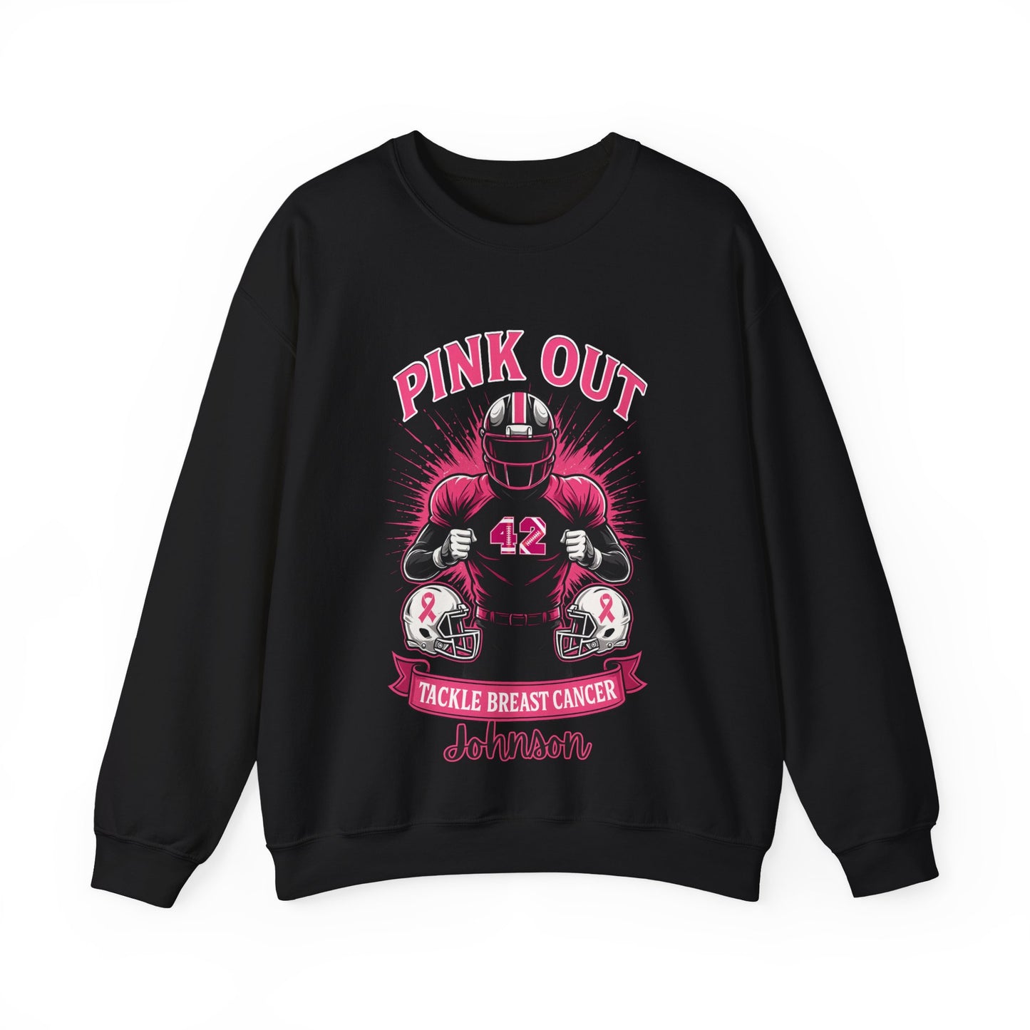 Personalized Pink Out Football Sweatshirt | Custom Breast Cancer Awareness Pullover