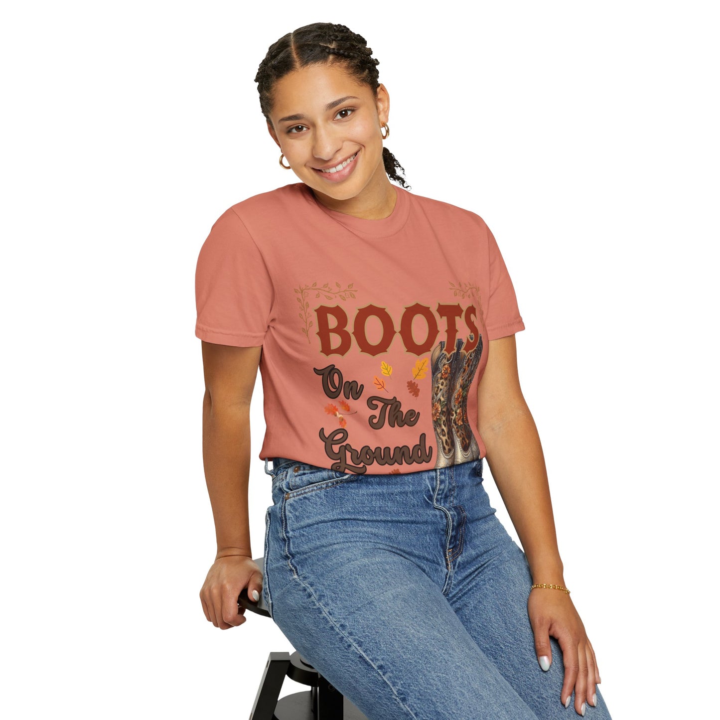 Boots On The Ground Fall Cowgirl T-Shirt – Western Autumn Shirt for Women