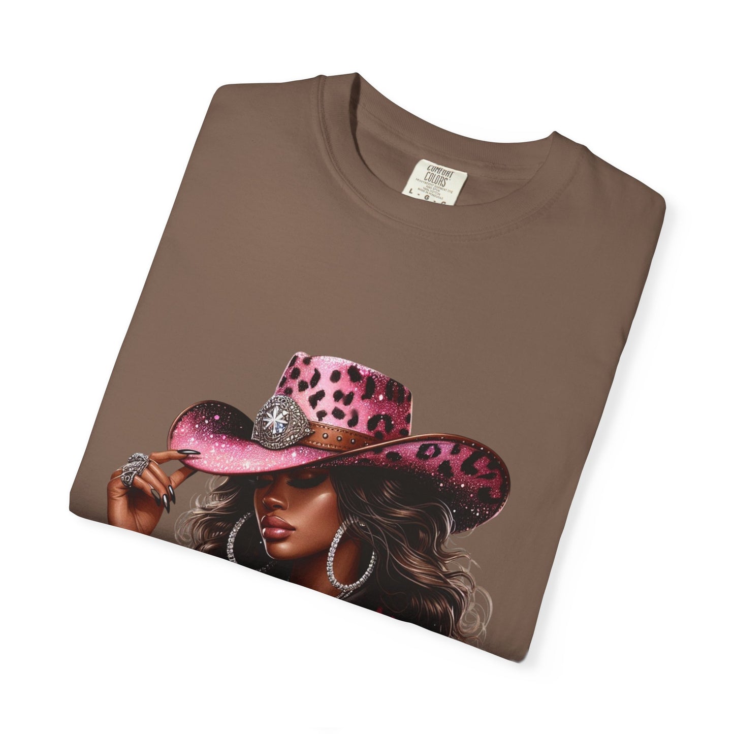Pink Leopard Cowgirl T-Shirt – “Boots On The Ground” – Western Graphic Tee for Women