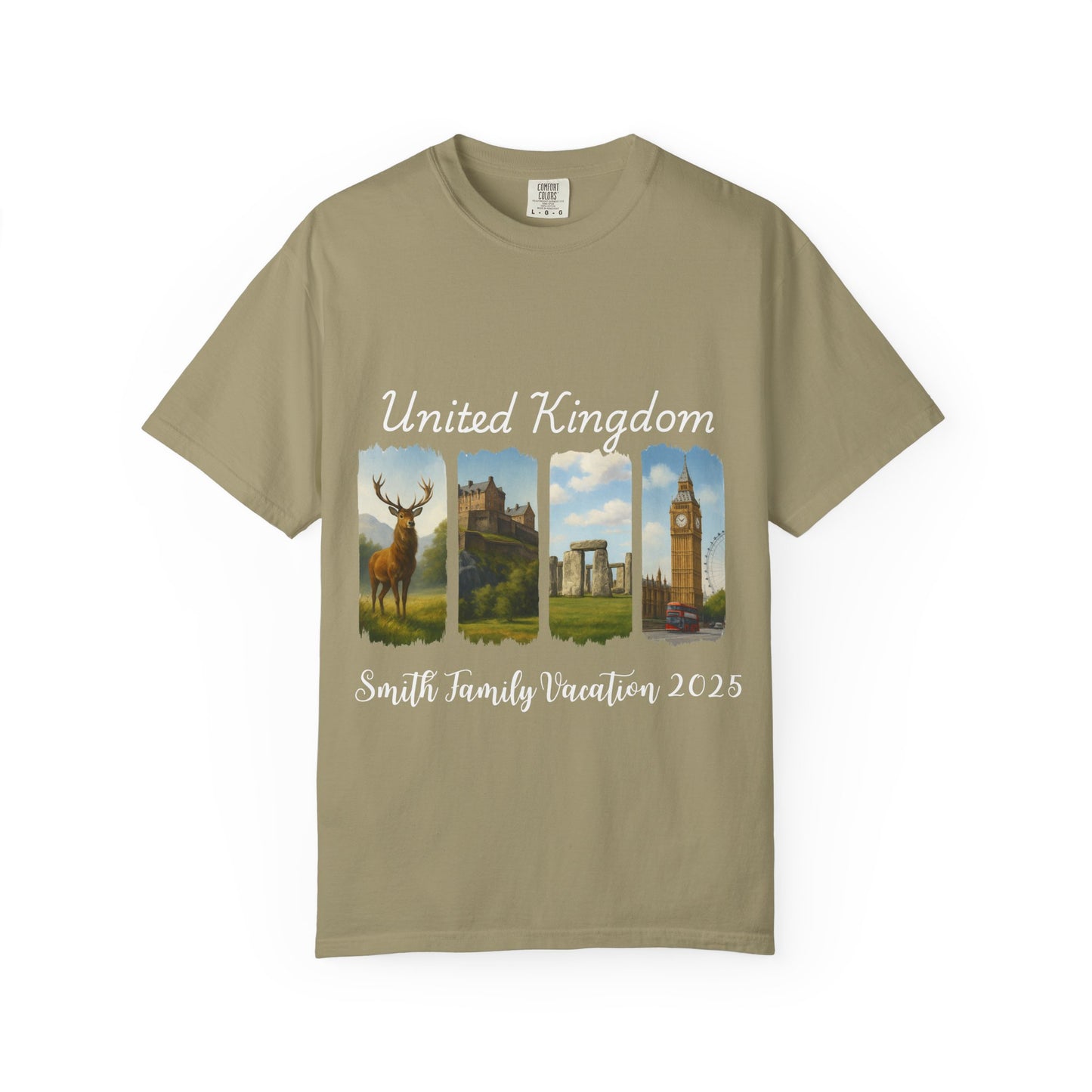 United Kingdom Family Vacation Shirt 2025 – Custom Scenic UK T-Shirt with Landmarks, Personalized Travel Souvenir Tee