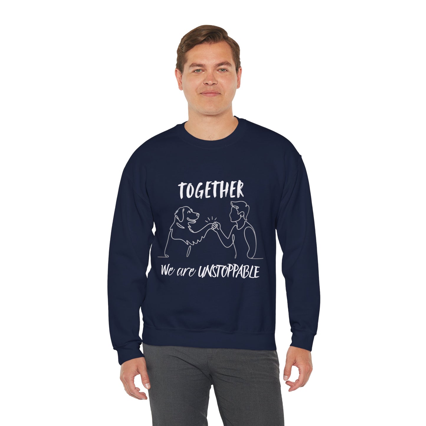 Together We Are Unstoppable Sweatshirt | Cozy Gift for Dog Lovers, Pet Parent Apparel, Animal Friendship, Custom Sweatshirt, Casual Style.