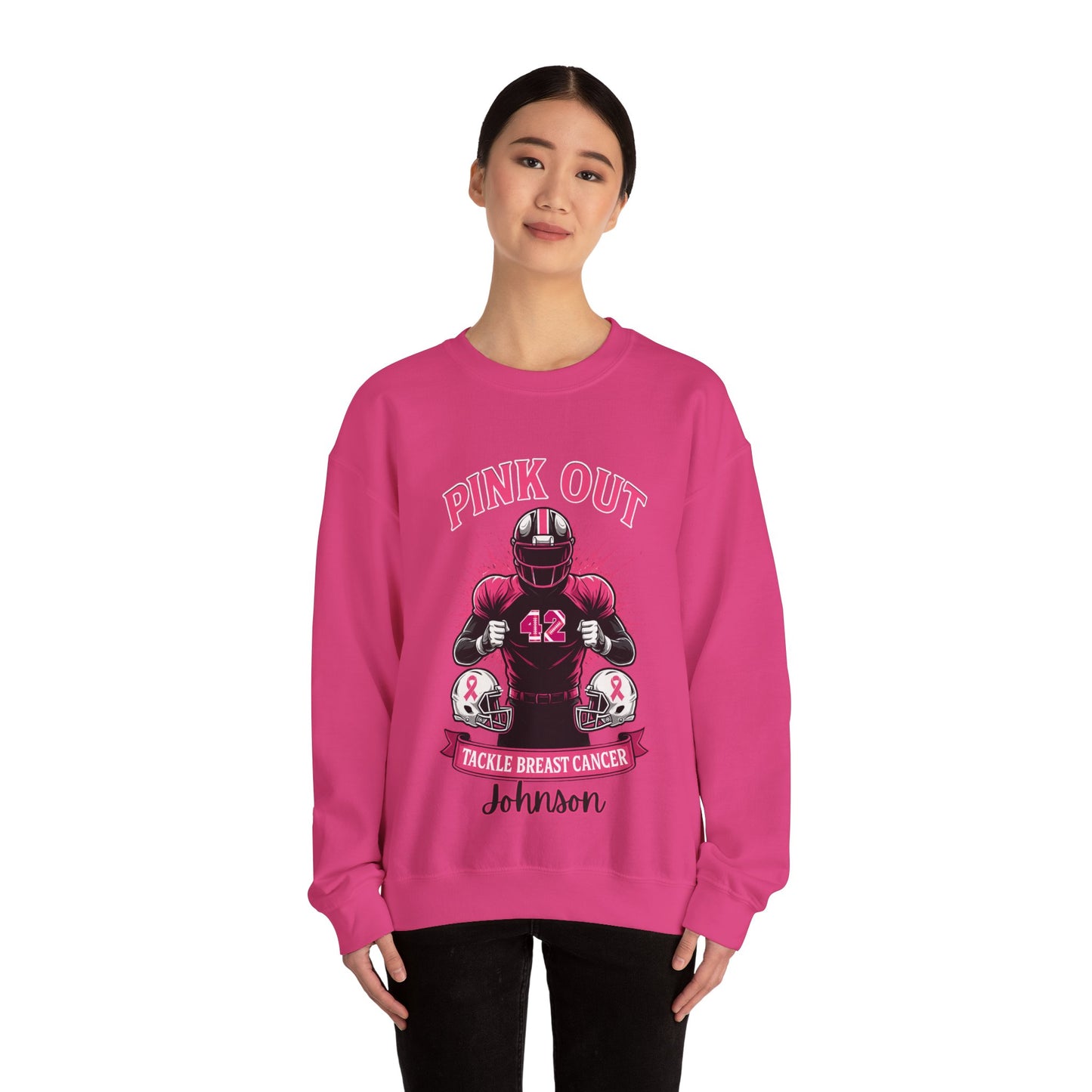 Personalized Pink Out Football Sweatshirt | Custom Breast Cancer Awareness Pullover
