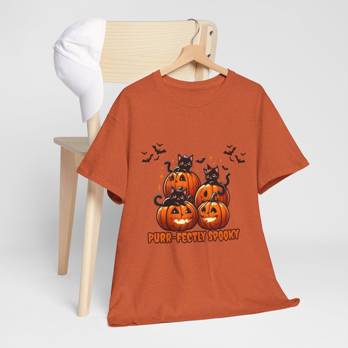 Purr-fectly Spooky Cat Tee: Adorable Halloween Shirt for Cat Lovers