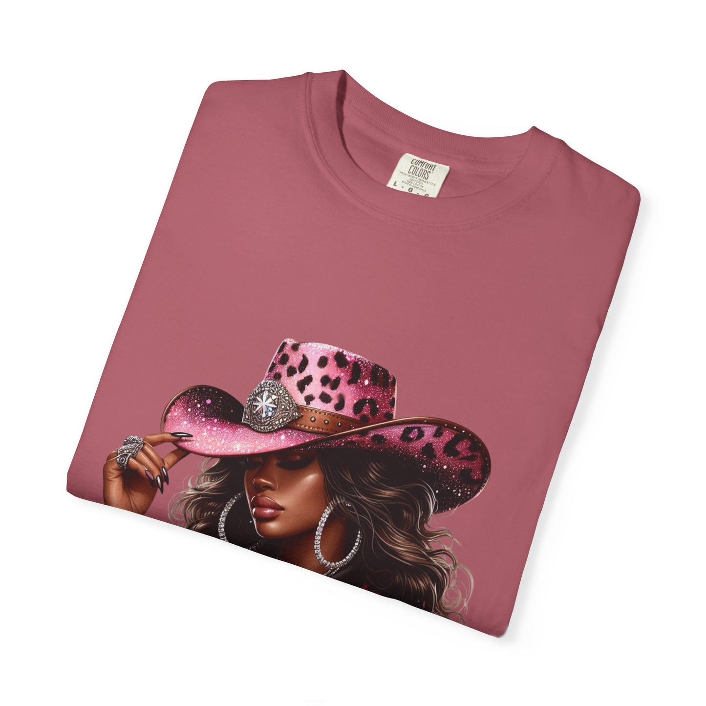 Pink Leopard Cowgirl T-Shirt – “Boots On The Ground” – Western Graphic Tee for Women