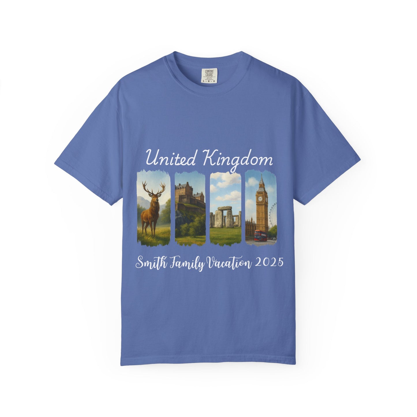 United Kingdom Family Vacation Shirt 2025 – Custom Scenic UK T-Shirt with Landmarks, Personalized Travel Souvenir Tee