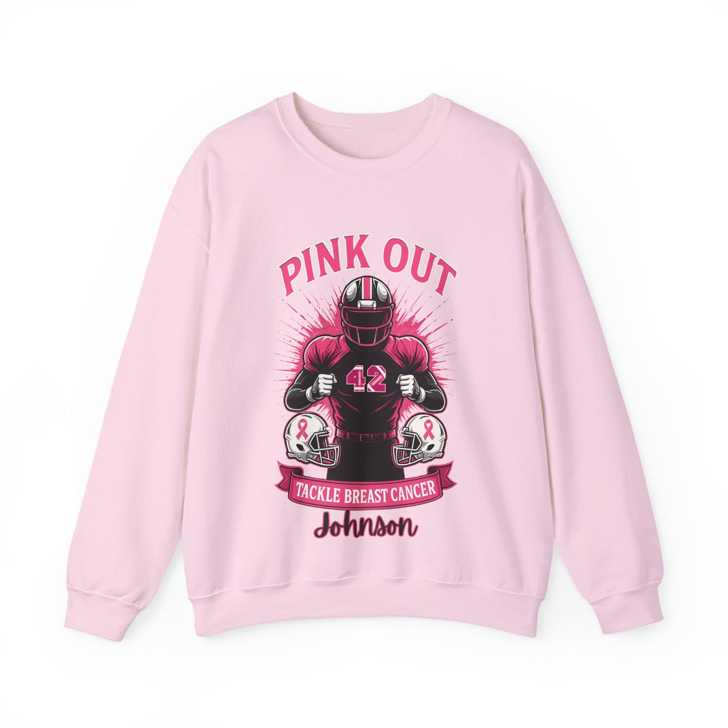 Personalized Pink Out Football Sweatshirt | Custom Breast Cancer Awareness Pullover