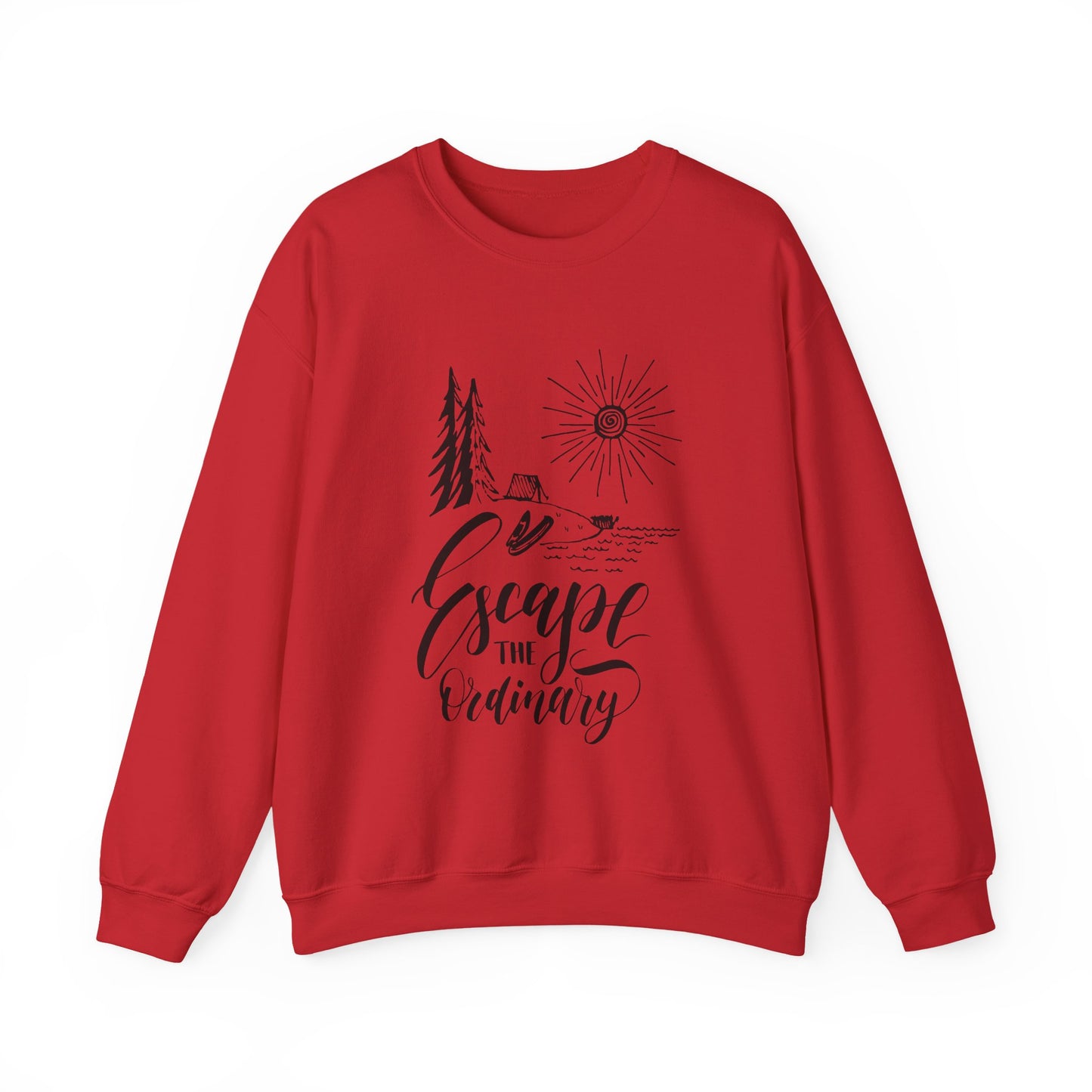 Escape the Ordinary Sweatshirt | Cozy Unisex Adventure Pullover | Camping, Hiking & Outdoors Graphic Crewneck