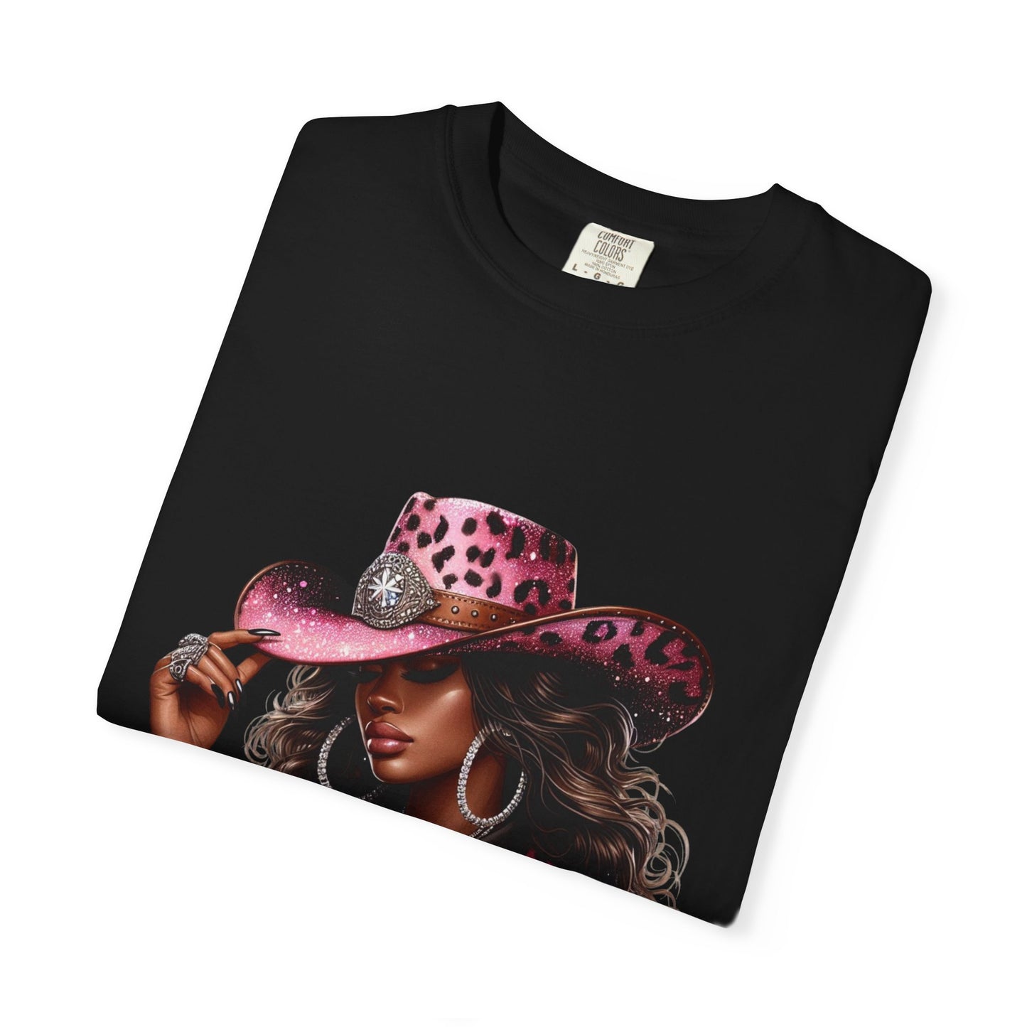 Pink Leopard Cowgirl T-Shirt – “Boots On The Ground” – Western Graphic Tee for Women