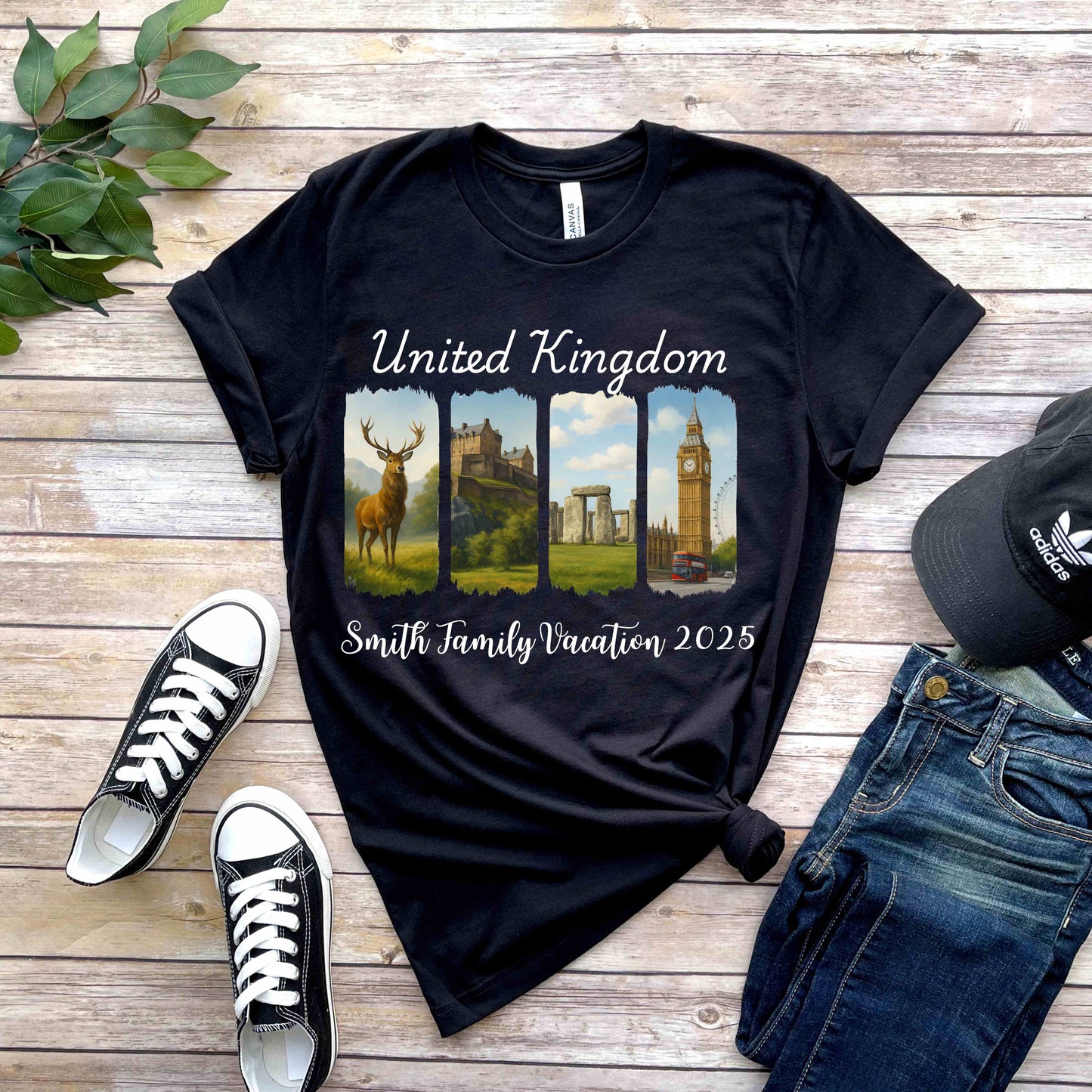 United Kingdom Family Vacation Shirt 2025 – Custom Scenic UK T-Shirt with Landmarks, Personalized Travel Souvenir Tee