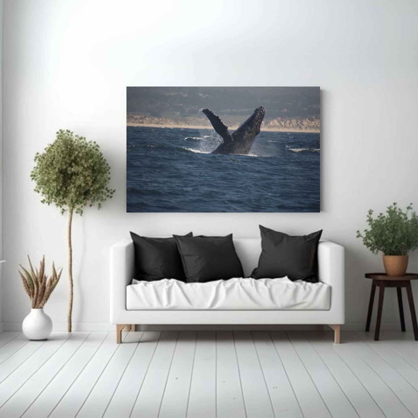 Whale Watching: Playful Canvas Art for Ocean Lovers