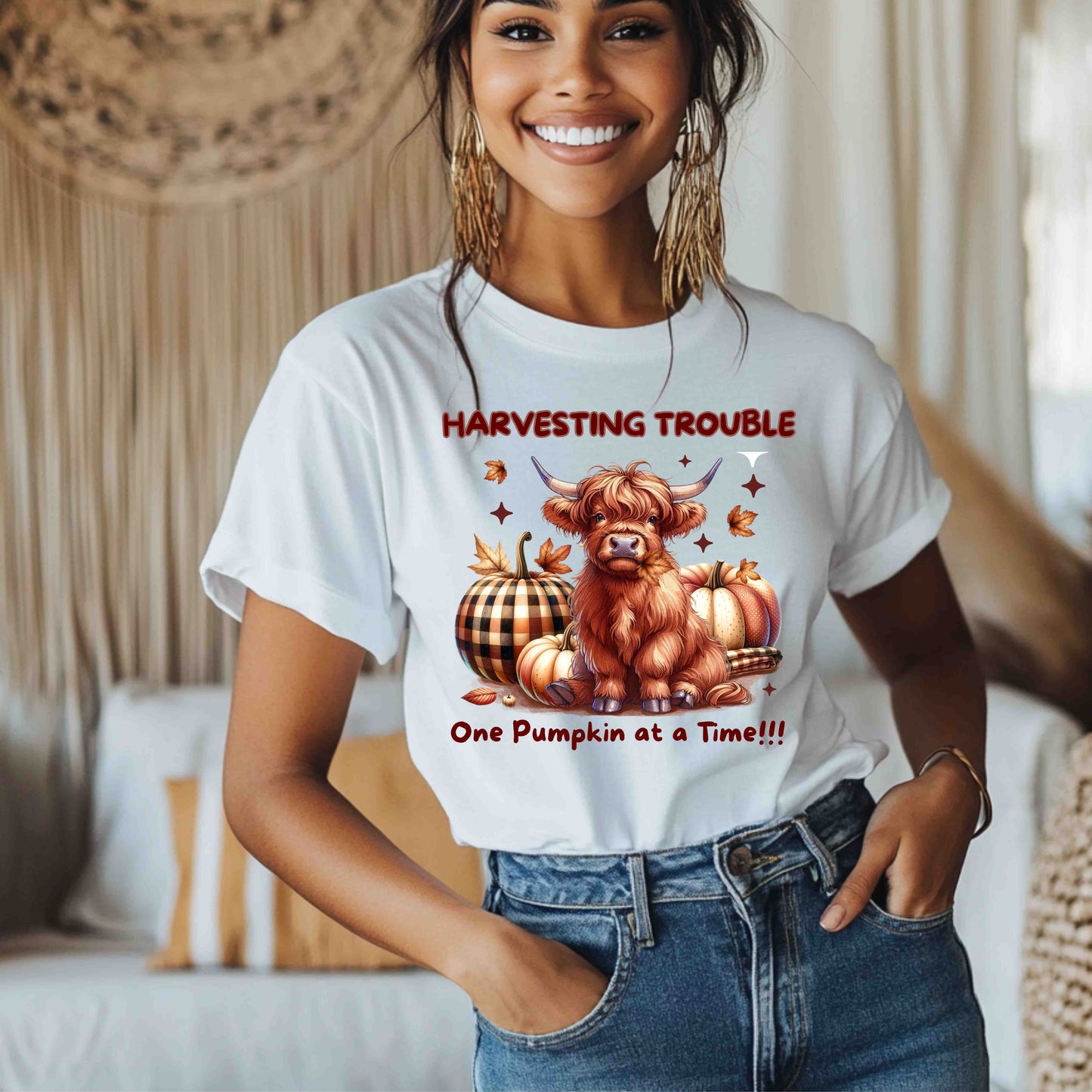 Harvesting Trouble Unisex Tee: Embrace the Fall Spirit