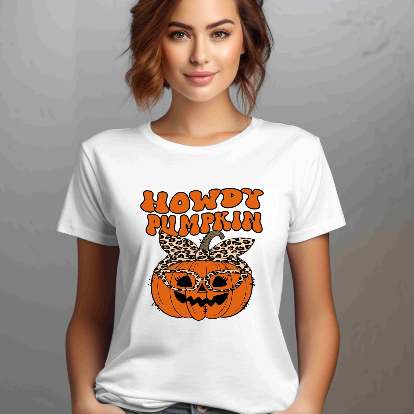 Howdy Pumpkin Graphic Tee: Fun Fall T-Shirt for Halloween Lovers