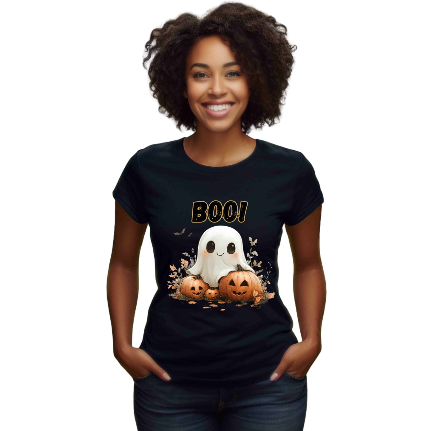 Halloween Ghost Tee, Boo T-Shirt, Unisex Cotton Halloween Shirt, Spooky Ghost Apparel, Fall Festival Clothing, Halloween Party Outfit