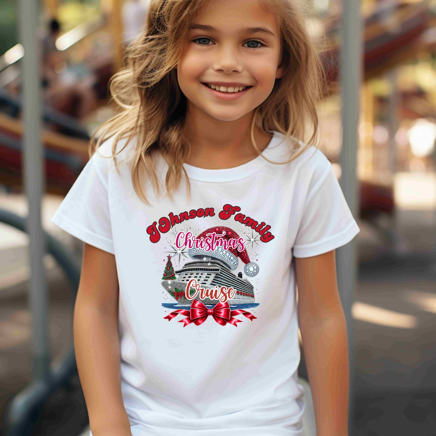 Personalized Family Christmas Cruise Tee - Unisex Heavy Cotton, Holiday T-Shirt, Matching Family Shirt, Cruise Vacation Apparel, Fun Gift Idea