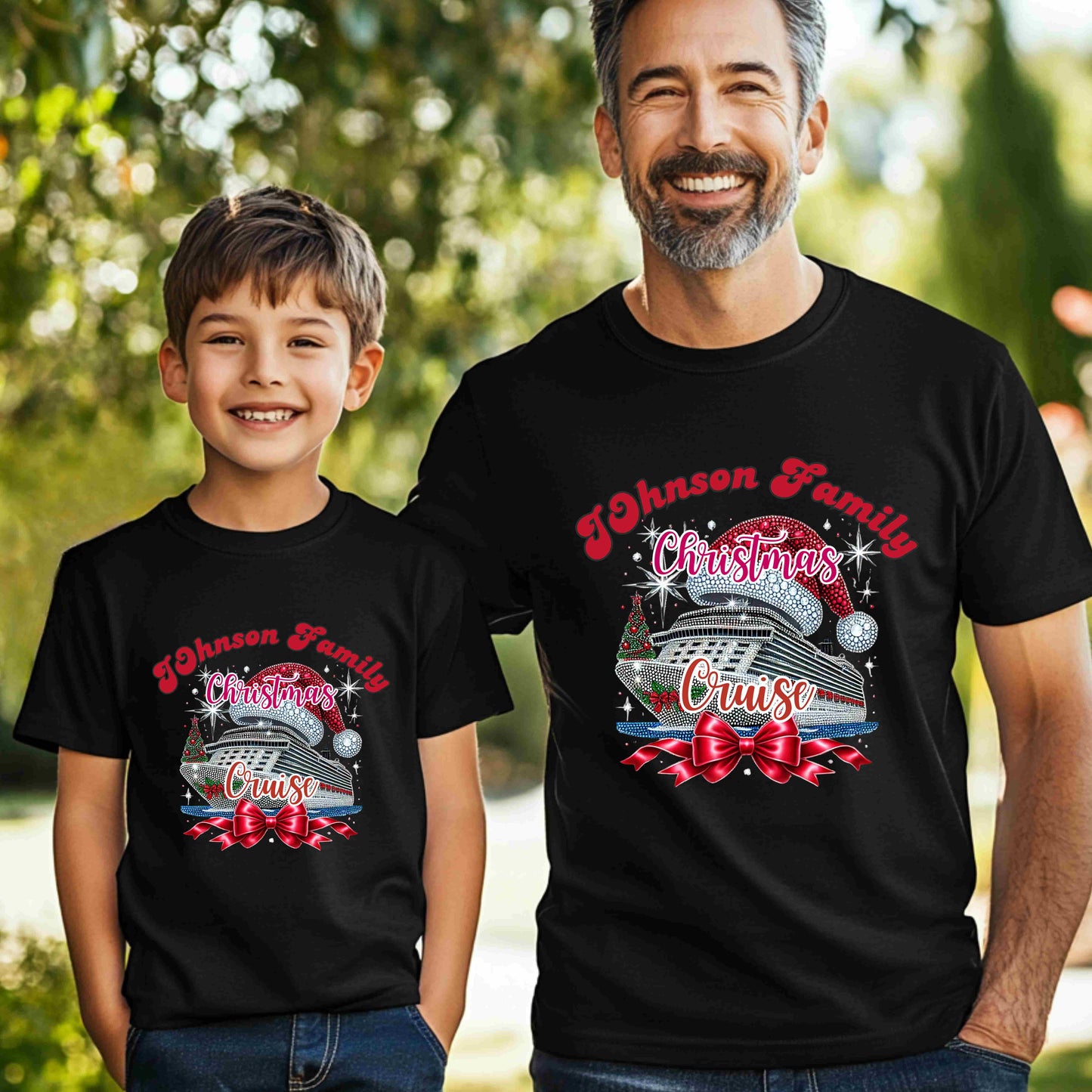 Personalized Family Christmas Cruise Tee - Unisex Heavy Cotton, Holiday T-Shirt, Matching Family Shirt, Cruise Vacation Apparel, Fun Gift Idea