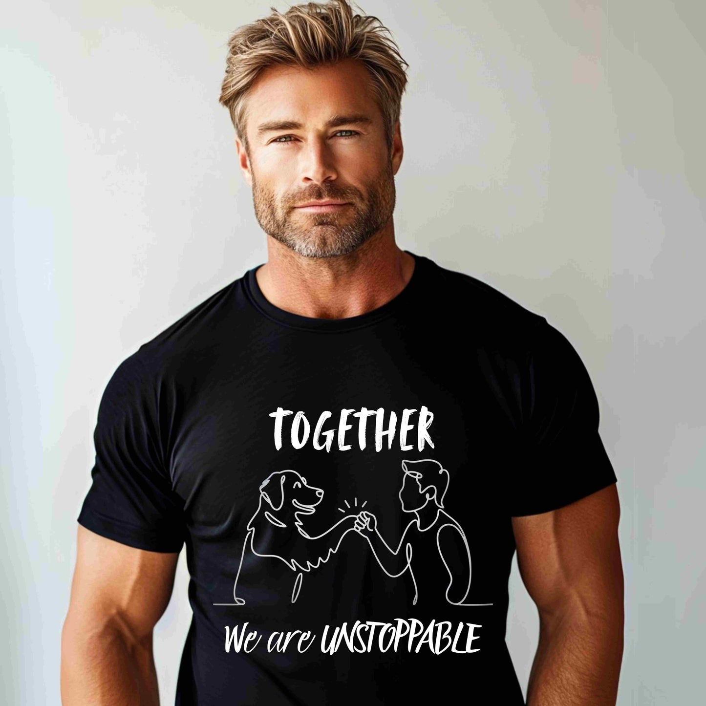 Unisex Dog Lover's T-Shirt, Together We are Unstoppable Shirt, Pet Owner Gift, Animal Rights Tee, Casual Everyday Wear