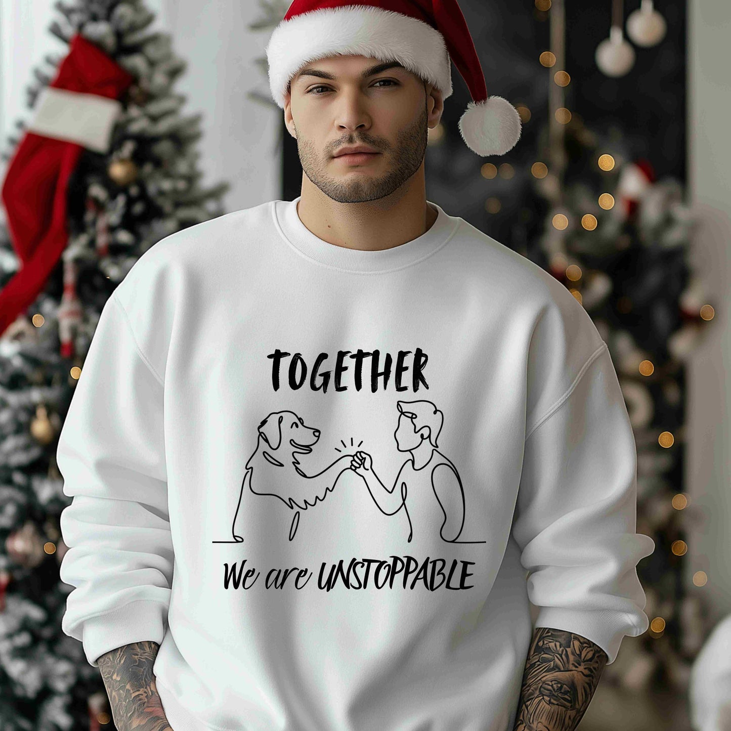 Together We Are Unstoppable Sweatshirt | Cozy Gift for Dog Lovers, Pet Parent Apparel, Animal Friendship, Custom Sweatshirt, Casual Style.