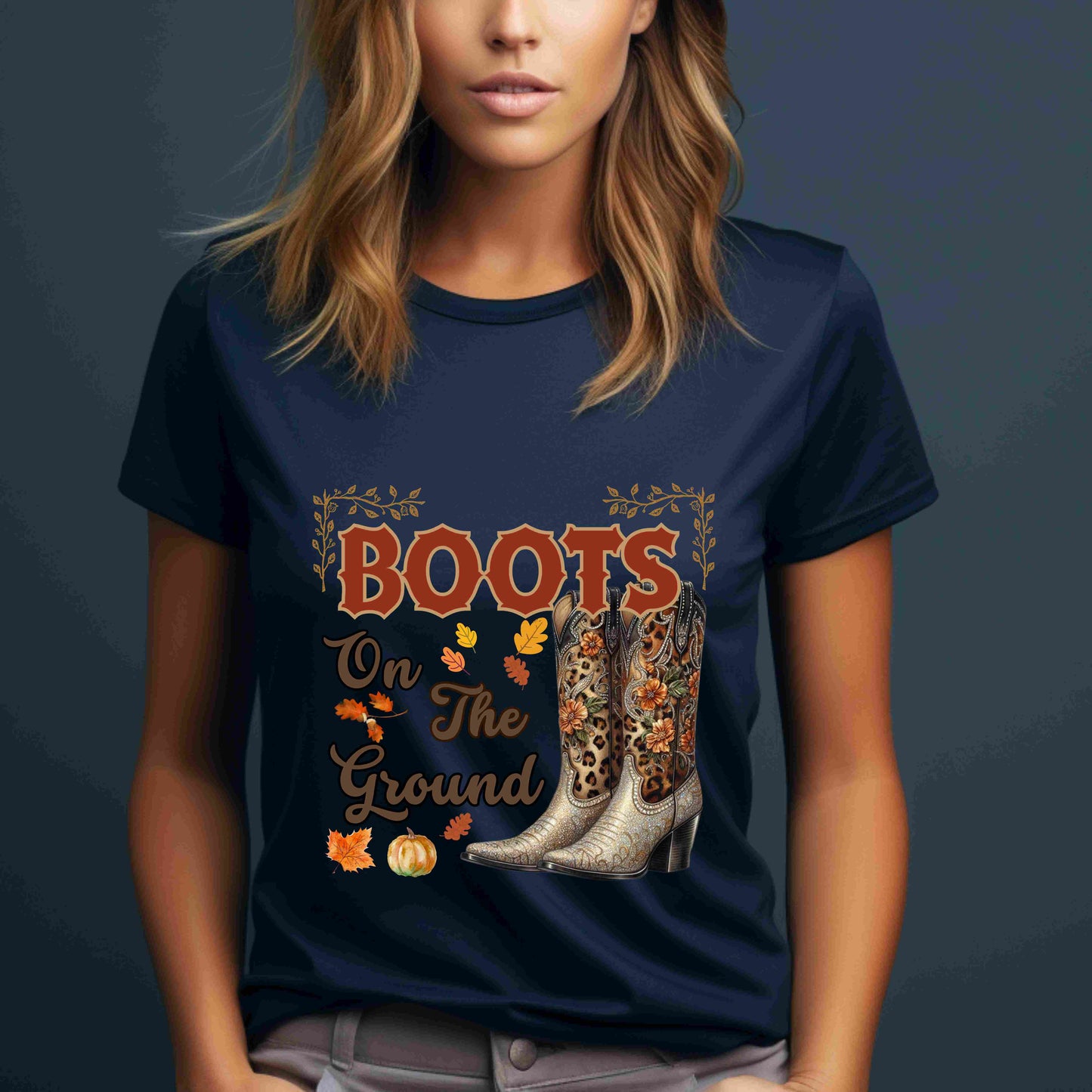 Boots On The Ground Fall Cowgirl T-Shirt – Western Autumn Shirt for Women