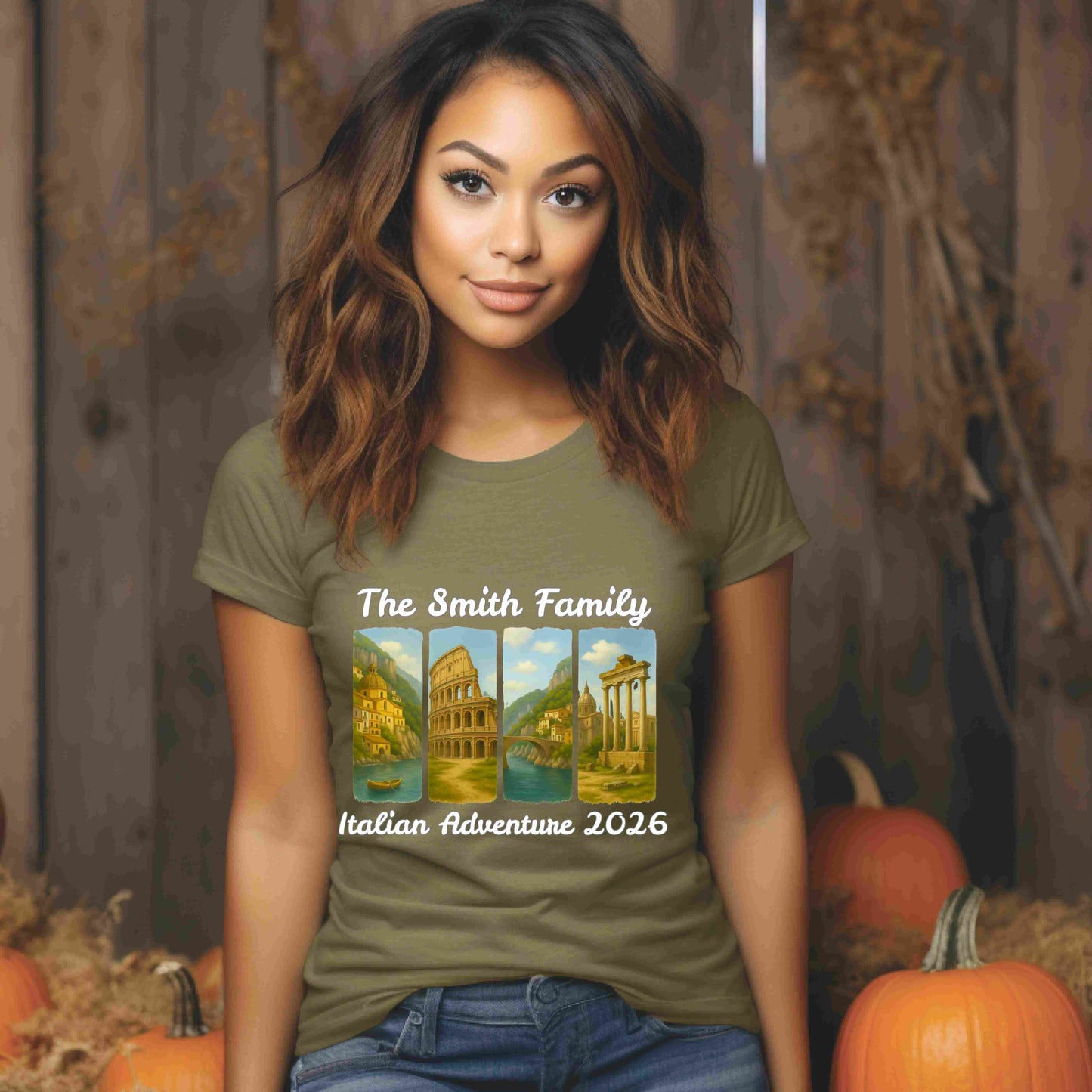 Custom Italy Family Vacation Shirt – Personalized “Italian Adventure 2026” Bella+Canvas 3001 Tee