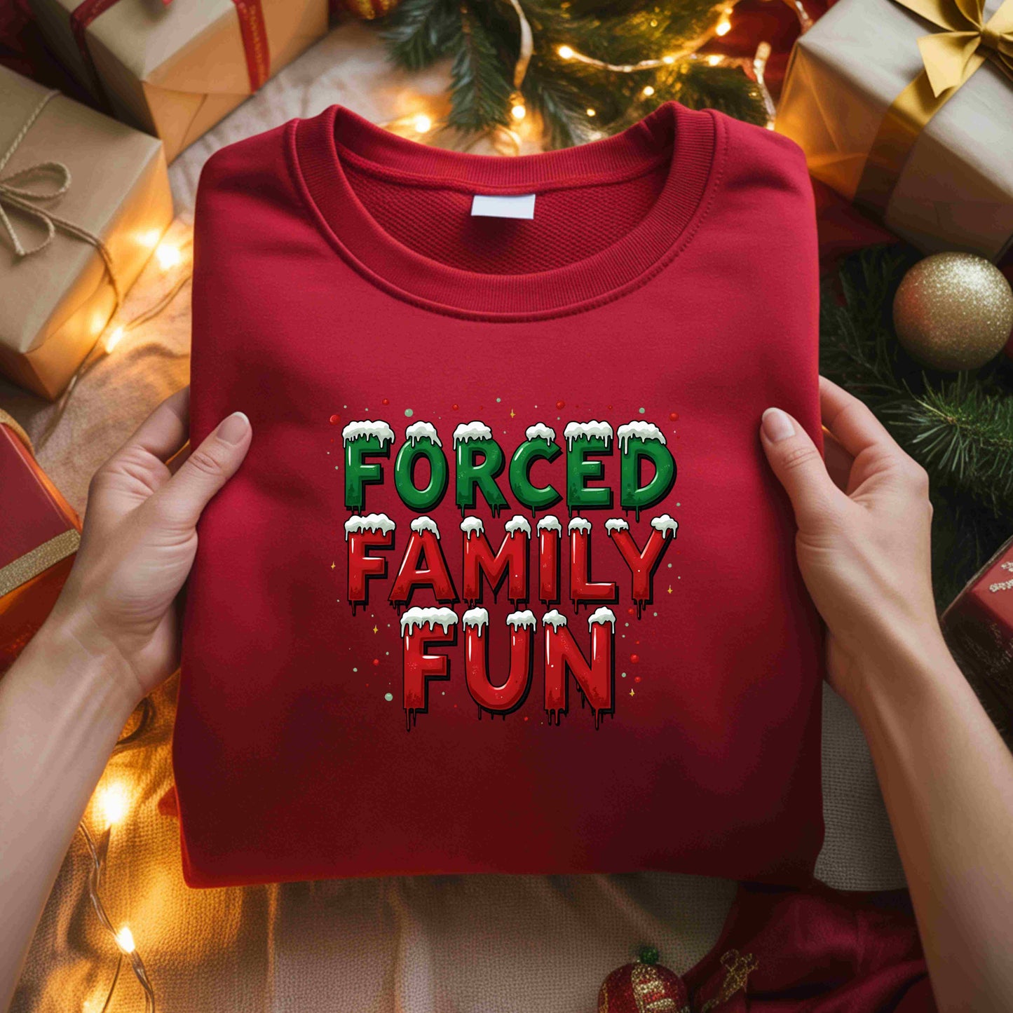 Forced Fun Holiday Sweatshirt – Optional Personalization