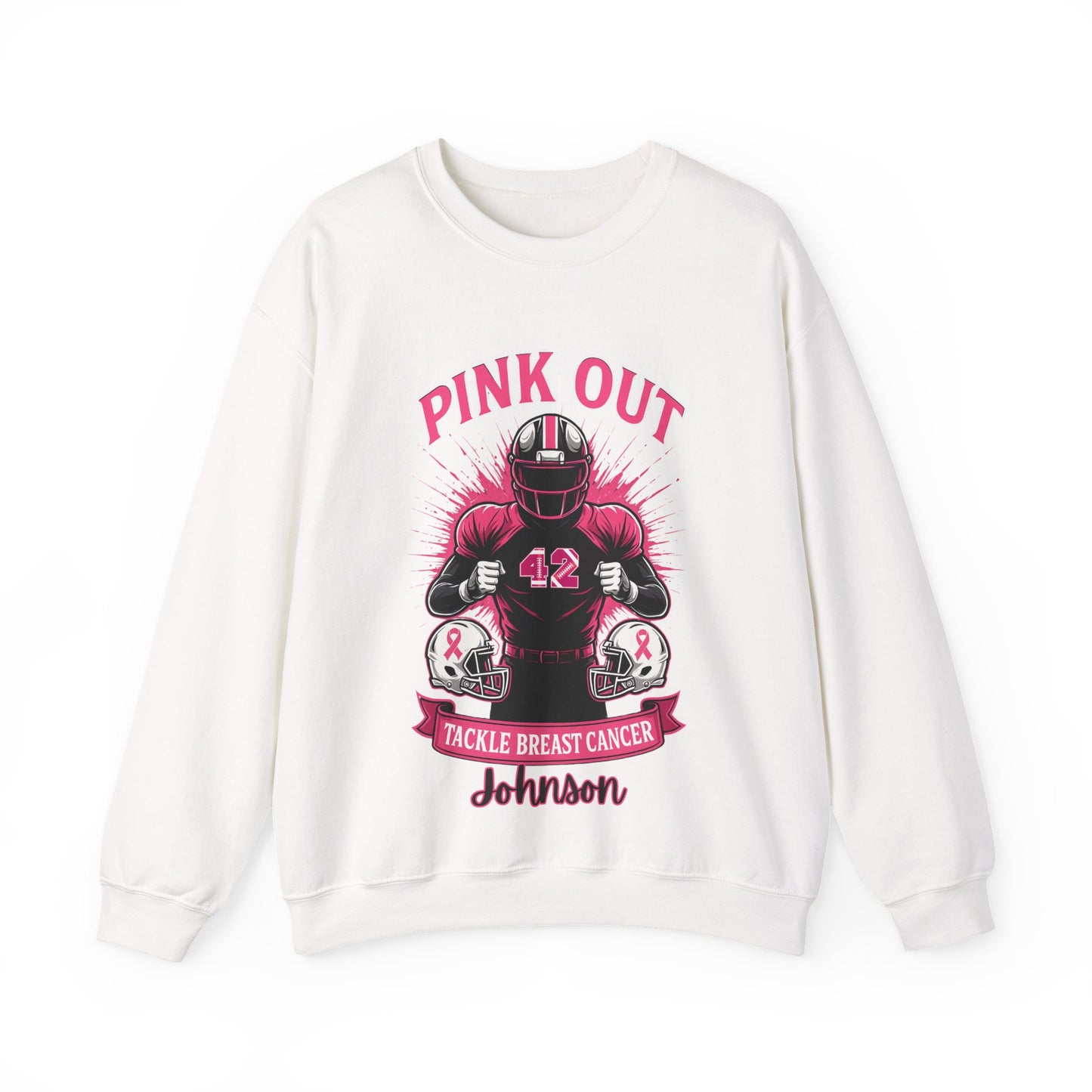 Personalized Pink Out Football Sweatshirt | Custom Breast Cancer Awareness Pullover