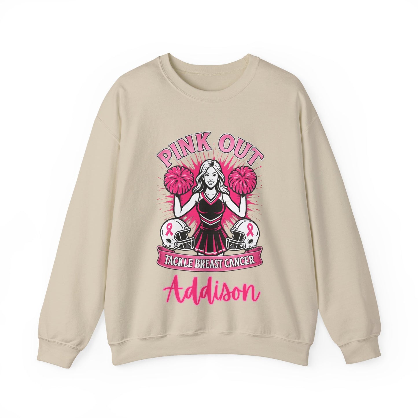 Personalized Pink Out Cheer Sweatshirt | Breast Cancer Awareness