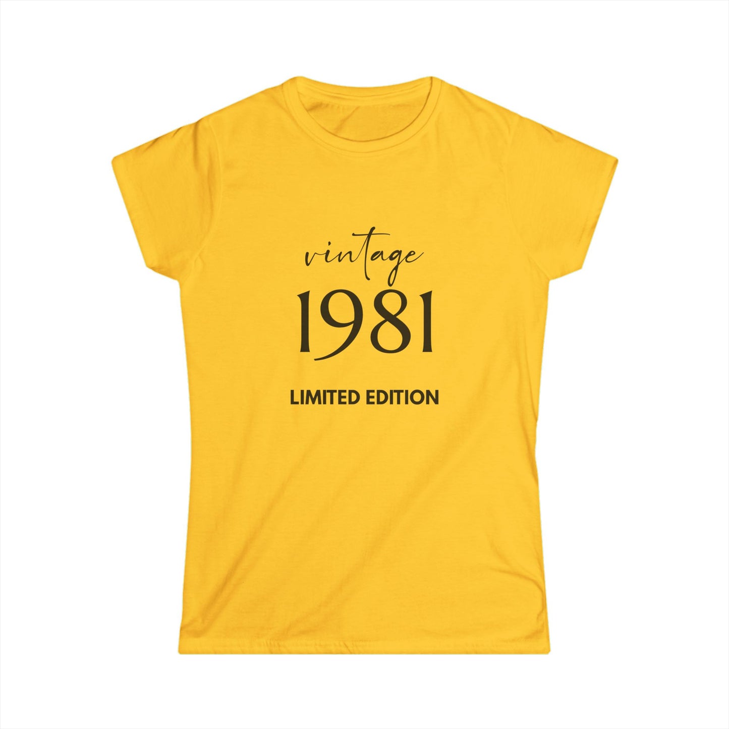 Customizable Vintage 1981 Limited Edition Women's Softstyle Tee | Retro Fashion Shirt