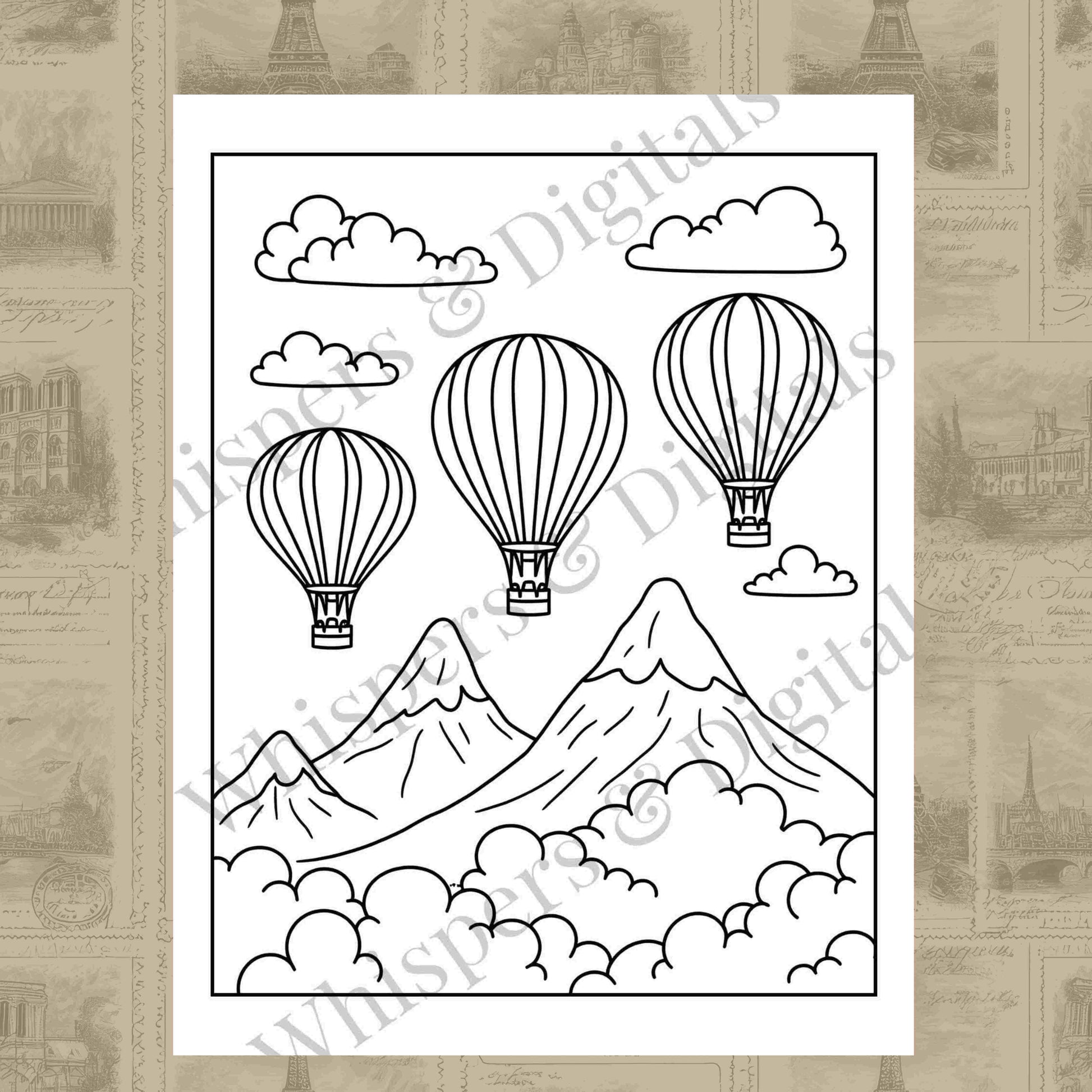 Ten printable travel-themed coloring pages featuring airplanes, luggage, compass, and travel icons — digital download for adults and kids