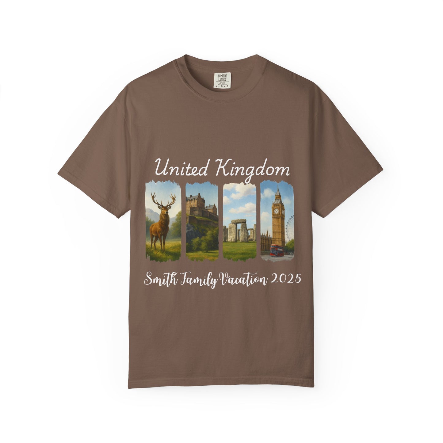 United Kingdom Family Vacation Shirt 2025 – Custom Scenic UK T-Shirt with Landmarks, Personalized Travel Souvenir Tee