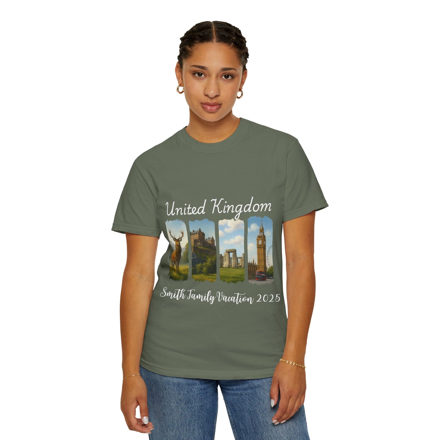 United Kingdom Family Vacation Shirt 2025 – Custom Scenic UK T-Shirt with Landmarks, Personalized Travel Souvenir Tee