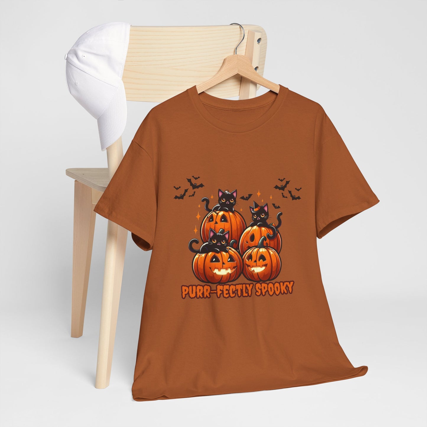 Purr-fectly Spooky Cat Tee: Adorable Halloween Shirt for Cat Lovers