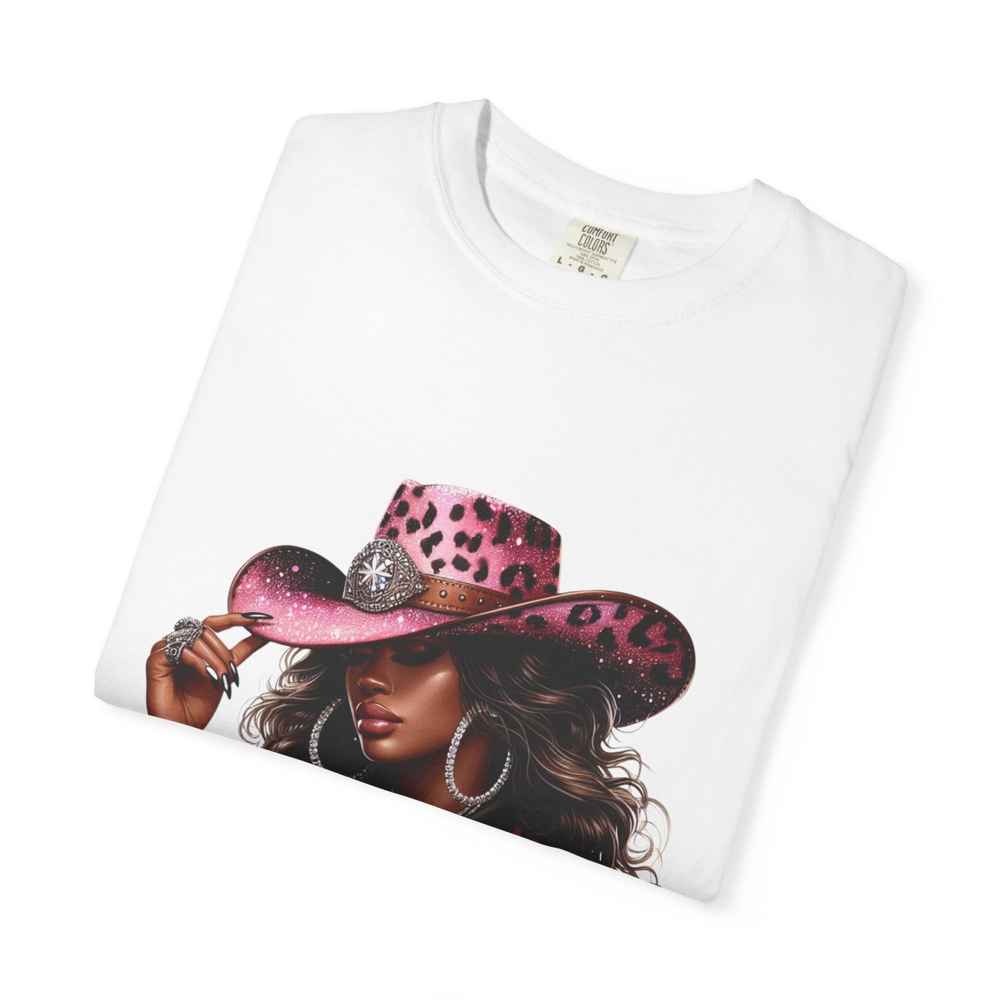 Pink Leopard Cowgirl T-Shirt – “Boots On The Ground” – Western Graphic Tee for Women