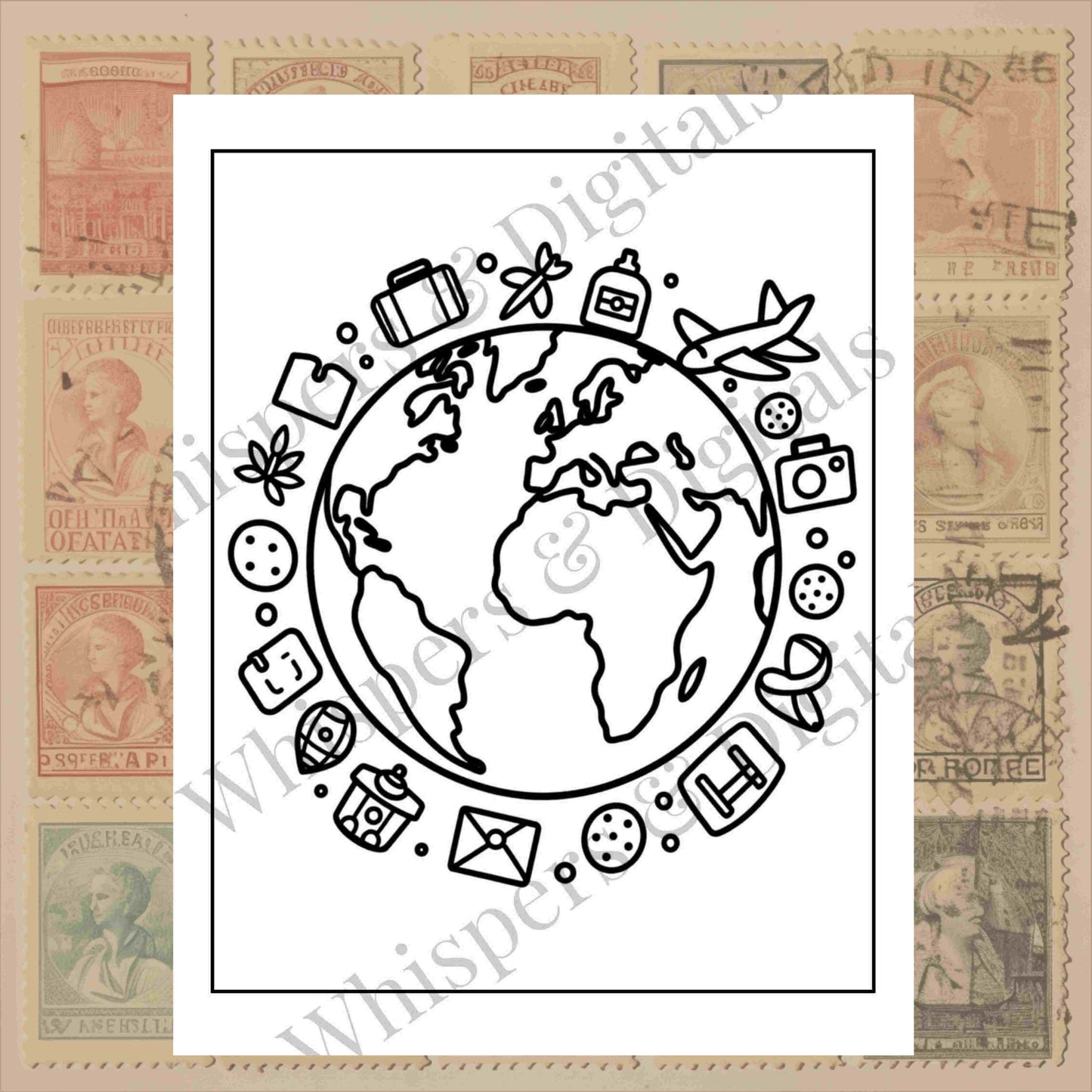 Mega “Around the World” Coloring Pages Bundle | 55 Printable Travel-Themed Coloring Sheets | Digital Download