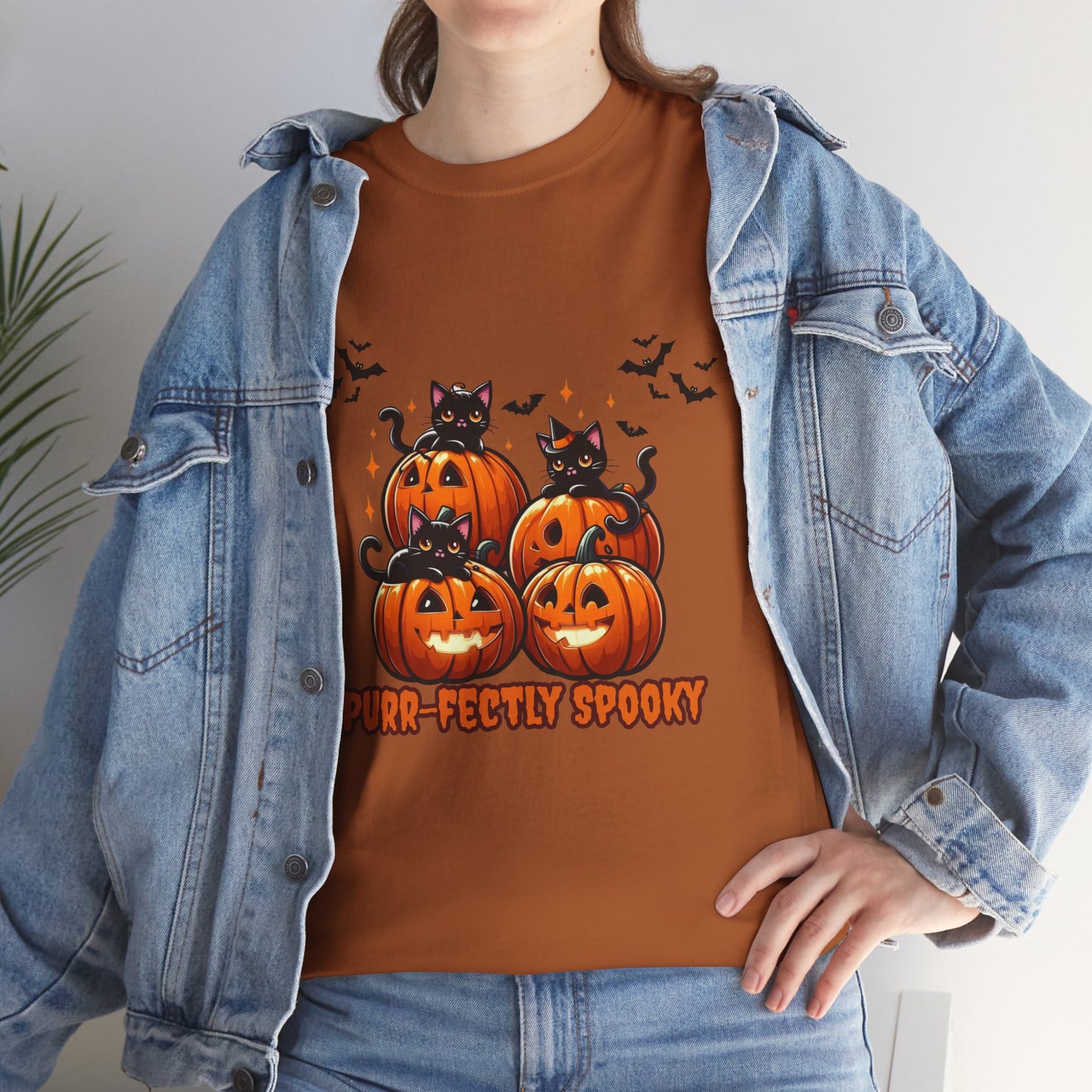 Purr-fectly Spooky Cat Tee: Adorable Halloween Shirt for Cat Lovers