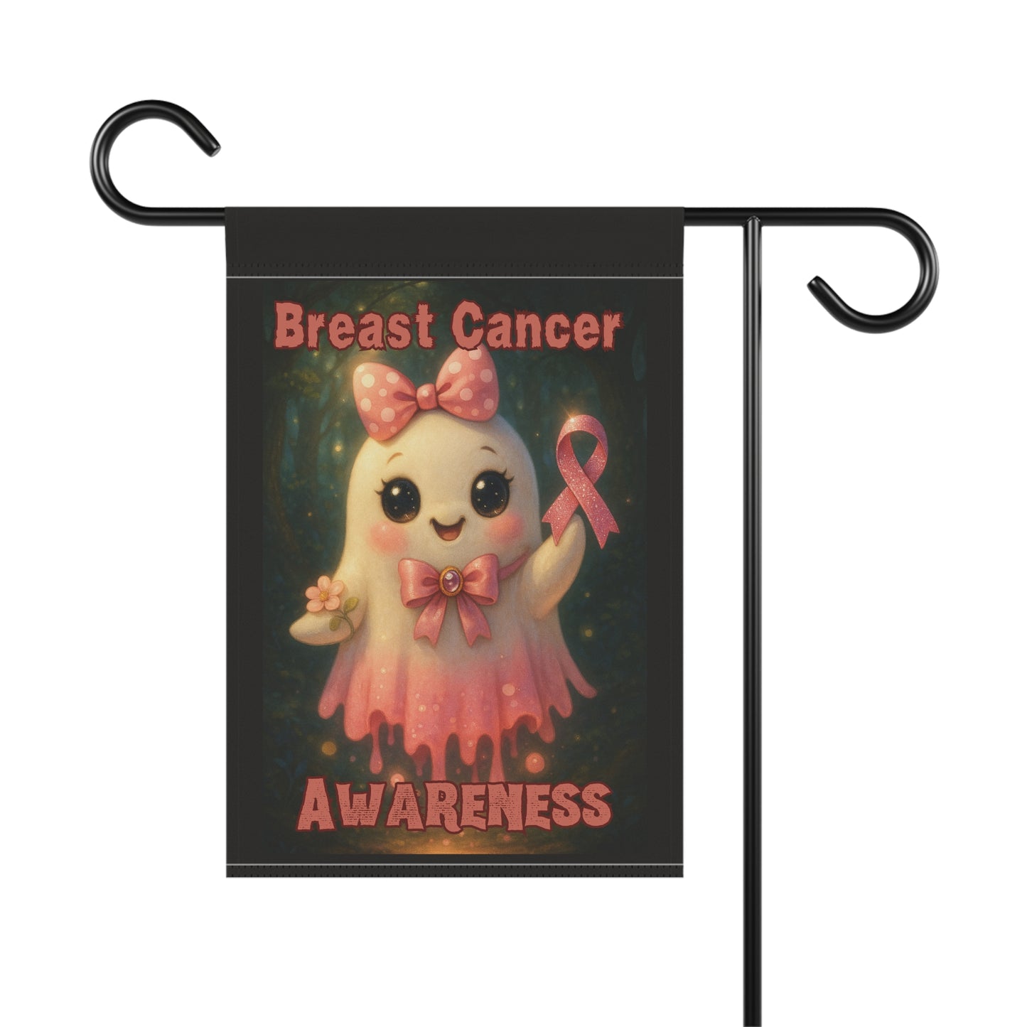 Cute Breast Cancer Awareness Garden Banner, Home Decor, Outdoor Decoration, Gift for Supporters, Awareness Event Decor