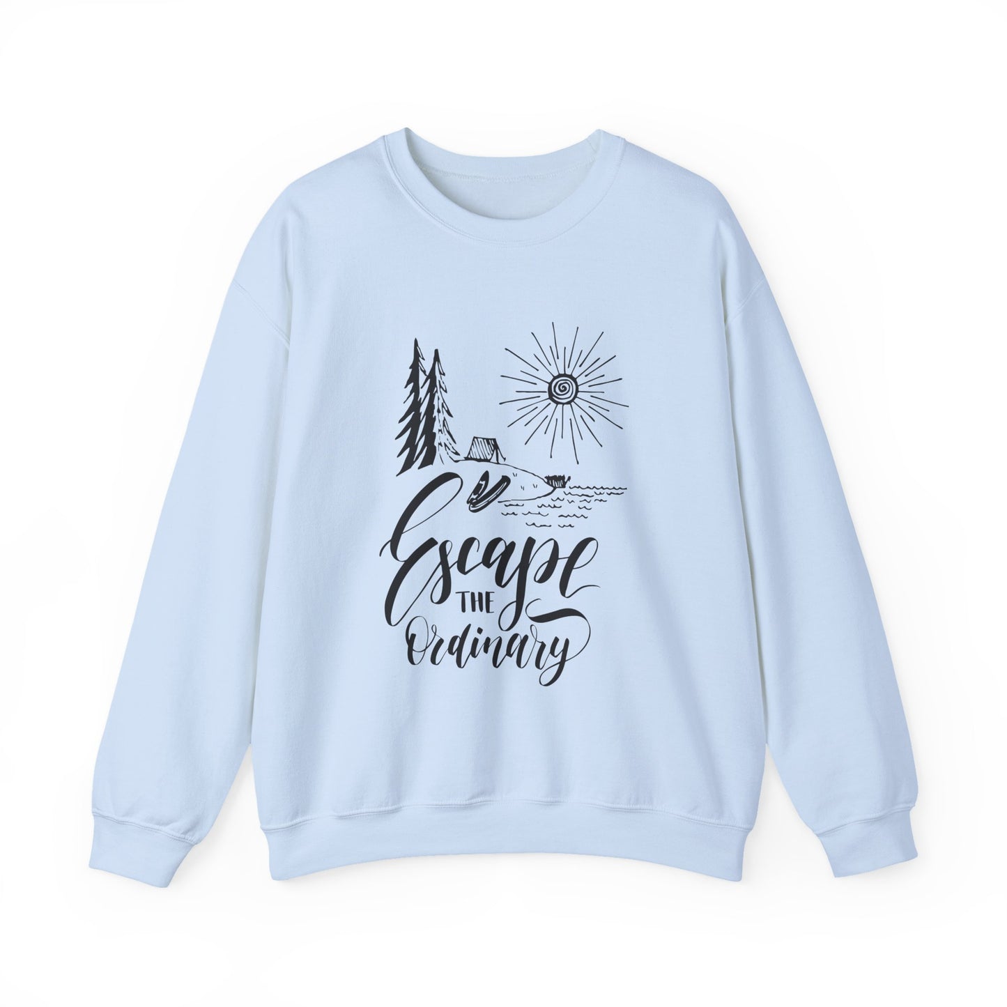 Escape the Ordinary Sweatshirt | Cozy Unisex Adventure Pullover | Camping, Hiking & Outdoors Graphic Crewneck